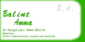 balint amma business card