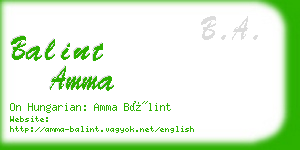 balint amma business card